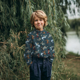 NAVY FINE POPLIN DRAGONS  06999.003