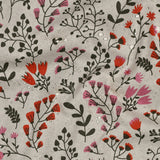 PINK COATED CANVAS LINEN LOOK FLOWERS  C1994.002