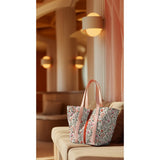 PINK COATED CANVAS LINEN LOOK FLOWERS  C1994.002