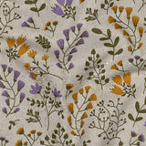 OCHRE COATED CANVAS LINEN LOOK FLOWERS  C1994.006