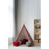 BLACK COATED CANVAS LINEN LOOK HEARTS C1995.001