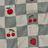 GREEN COATED CANVAS LINEN LOOK CHECKS C1997.006