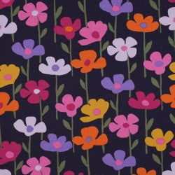NAVY FRENCH TERRY FLOWERS 05572.003
