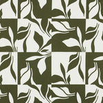 GREEN POPPY CANVAS ABSTRACT LEAVES 06336.011